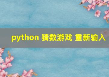 python 猜数游戏 重新输入